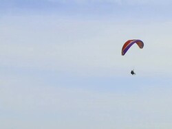 Paraglider in Sky Stock Footage