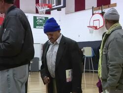 November 2, 2010 PAN Arab voters standing in line / Dearborn, Michigan, United States Stock Footage