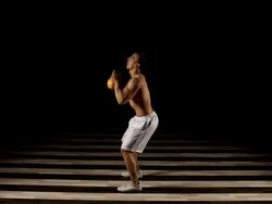 Kettlebell Squat Exercise Stock Footage