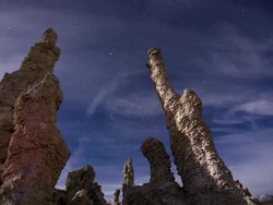 Towering Tufa Formations Under Starry Night, South Tufa Reserve - Motion Control Time Lapse Stock Footage