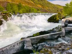 Mountain Creek with fishing deck Stock Footage