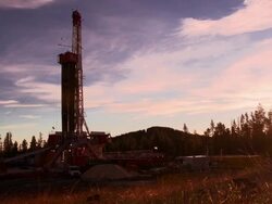 HD DOLLY: Fracking Rig Stock Footage