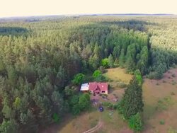 Country Cottage aerial shoot Stock Footage