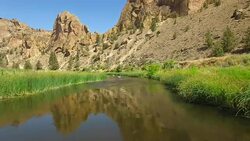 Aerial Oregon Smith Rock State Park Stock Footage
