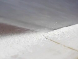 Woodworking sawing wood with handsaw Stock Footage