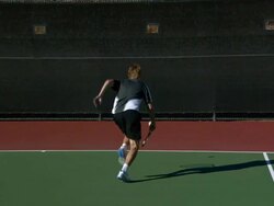 WS, Young man playing tennis, Santa Barbara, California, USA Stock Footage