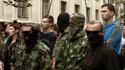 CLEAN : Kiev protesters demand military reinforcement in besieged town News Clip