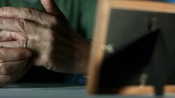 HD: Senior Man Taking Off His Wedding Ring Stock Footage