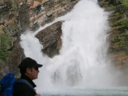 Waterfall, Waterton Glacier Park Stock Footage
