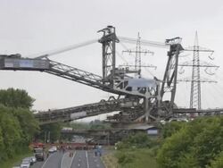 Stacker crossing street Stock Footage