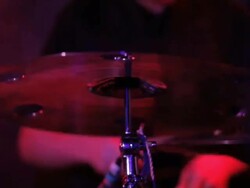 C/U cymbal, drums and drummer, red light Stock Footage