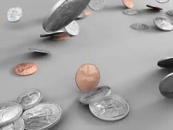 Coins Falling Stock Footage