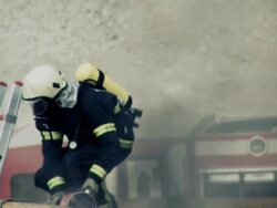 Fireman on duty Stock Footage