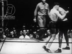 Harry Wills vs Paulino Uzcudun, boxing match July 13, 1927 Stock Footage