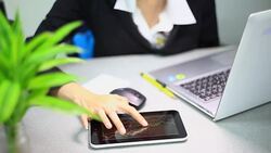 Businesswoman Working In The room Stock Footage