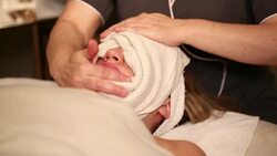 Facial Towel Head Wrap Stock Footage