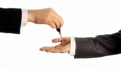 Giving away keys Stock Footage