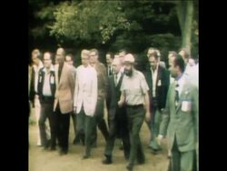 SYND 11 9 78 US PRESIDENT CARTER AND ISRAELI PRIME MINISTER VISIT GETTYSBURG BATTLEFIELD News Clip