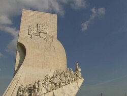 MS View of "Padrao dos Descobrimentos" in Belem District / Lisbon, Portugal  Stock Footage