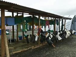 Ebola Case Management Facility ELWA 3 In Monrovia Stock Footage