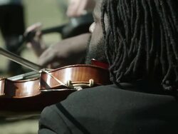 Outdoor Orchestra - Violin Stock Footage