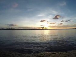Cargo container shipping with low angle Stock Footage
