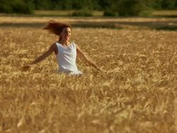HD SLOW-MOTION: Running In A Wheat Field Stock Footage