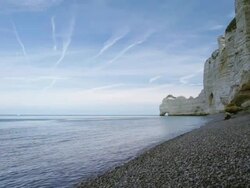 Etretat right Cliff from beach LV - HD Stock Footage