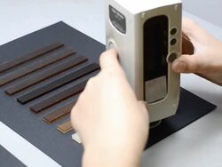 teach while measure with Color Meter Stock Footage