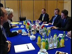 US Treasury Sec Geithner on visit to discuss econ stimulus plans News Clip