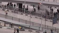 Protesters Throwing Fireworks in Cairo News Clip