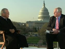 Donald Rumsfeld speaks about the Libya Conflict News Clip
