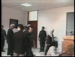 GAZA: EU CHAIRMAN JACQUES POOS MEETS YASSER ARAFAT News Clip