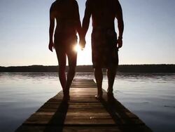 Romantic Pier Stock Footage