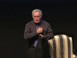 SPEECH - Martin Sheen on having limited use of his left hand and demonstrating how he puts on his suite jacket Stock Footage