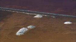 patterns,  salt piles - Aerial View - Western Cape,  West Coast District Municipality,  Matzikama,  South Africa Stock Footage