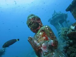 Buddha Statue Underwater Stock Footage