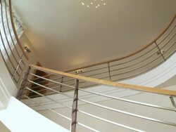 HD CRANE: Contemporary Staircase Stock Footage