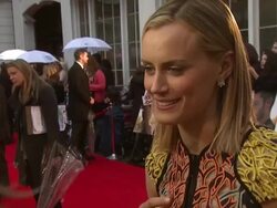 Taylor Schilling at The Lucky One European Premiere at Bluebird on April 23, 2012 in London, England (Footage by WireImage Video/Getty Images) Stock Footage