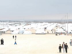 Syrian Refugees Seek Shelter in Zaatari Camp In Jordan Stock Footage
