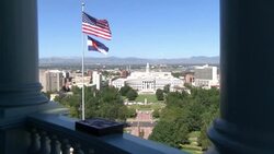 Civic Center Park in Denver as seen from State Capitol Building Stock Footage