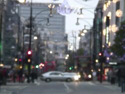 (HD1080i) Blurred Winter / Holiday Traffic, London -Time Lapse- Stock Footage