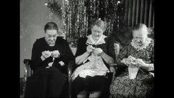 Elderly Swedish Immigrant Women Knitting and Talking in Minnesota Stock Footage