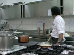 MS Chef adding ingredients to his sauce / Livade, Croatia Stock Footage
