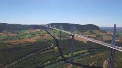 Aerial of Millau Viaduct Stock Footage