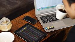 business man using tablet analysis stock Stock Footage