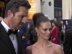INTERVIEW: Rupert Everett, Kara Tointon on the glitz of the evening, working in theatre, the nerves at the Olivier Awards at London England. (Footage by WireImage Video/GettyImages) Stock Footage