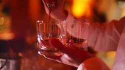 Bartender Serving drinks Stock Footage