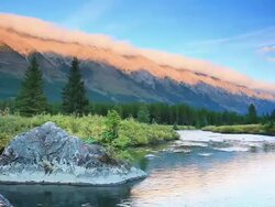 Mountain river in the Canadian Rockies Stock Footage