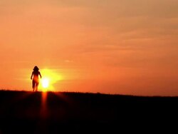 HD: Running In The Sunset Stock Footage